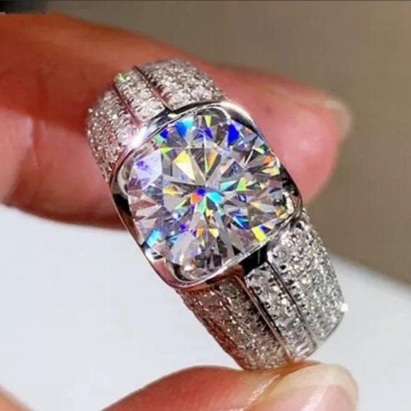 Jewelry - NEW 925 STERLING SILVER DIAMOND HALO RING